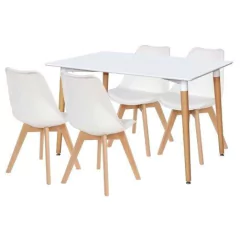 Mesa Eames Mario Cellini 140x80 + 4 Sillas Tulip