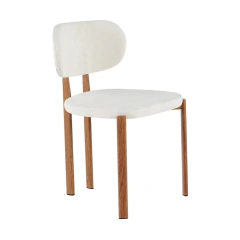 Silla Garona Tapizada base Acero Simil Madera