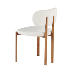 Silla Garona Tapizada base Acero Simil Madera