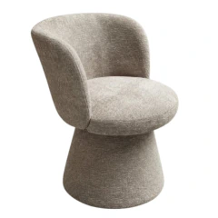 Silla Verdun Marron Tapizada Giratoria