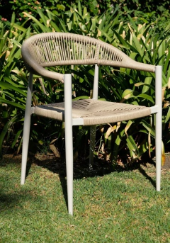 Silla Alamo Asiento Ratan Aluminio de Exterior