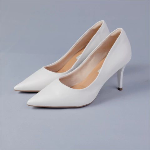 Sapato Feminino Scarpin Branco Bebece
