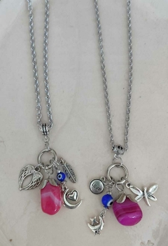 Collar Calu Agata Fucsia