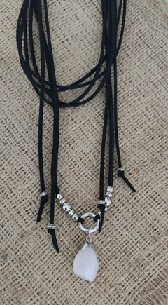 Collar Lazo Cuarzo Rosa