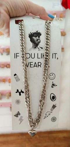 Collar Corazon Cadena Ancha