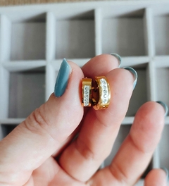 Argollas Clip Cubic Gold