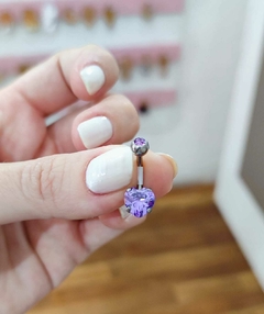 Piercing Ombligo Corazon Cubic