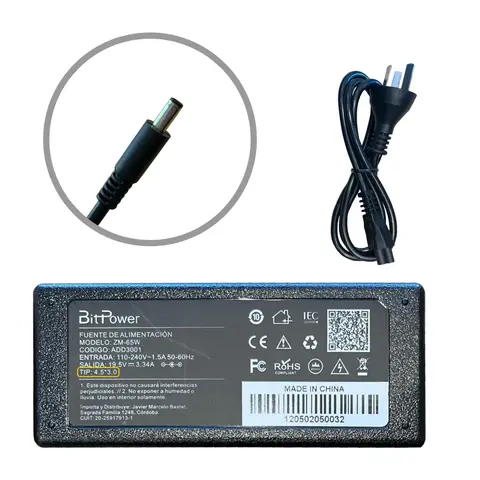 CARGADOR BITPOWER P/ DELL 19.5V 3.3A 4.5*2.7 24215