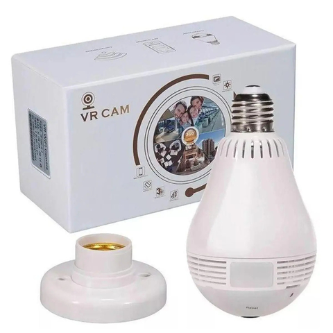 Câmera IP Segurança Lâmpada Led 360 VR-V9-A VR Cam Panorâmica Espiã Wifi