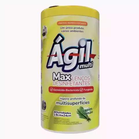 Ágil Multi MAX - Capim Limão (Lenços Desinfetantes Para Multisuperfícies)