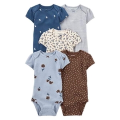 Pack de 5 bodys manga corta carters 12 meses