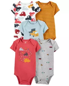 Pack de 5 bodys carters manga corta 6 meses
