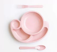 Platos De Niños Con Cubierto Modelo Caracol