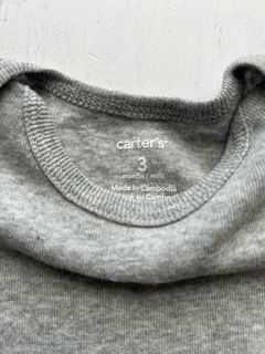 Body carters manga corta gris talle 3 meses - comprar online
