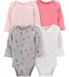 Set De 4 Bodys Carters Talle 9 Meses Manga Larga