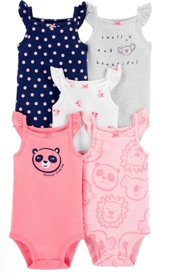 set de 5 bodys talle 9 meses