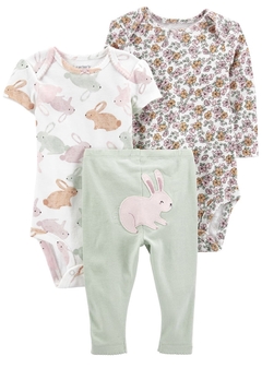 Carter´s Set 3 Piezas Bodies Pantalon Conejitos talle 9 meses en internet