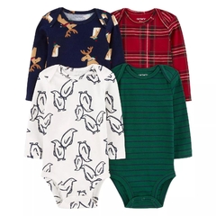 Pack 4 bodys carters manga larga t. 12 meses