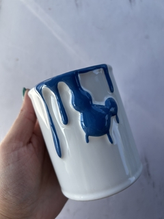 Taza efecto pintura azul disney - comprar online