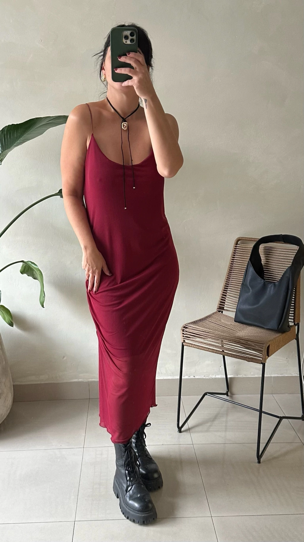 VESTIDO BORDO