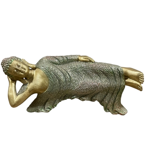 buda do tibet brilho em resina 37x17cm