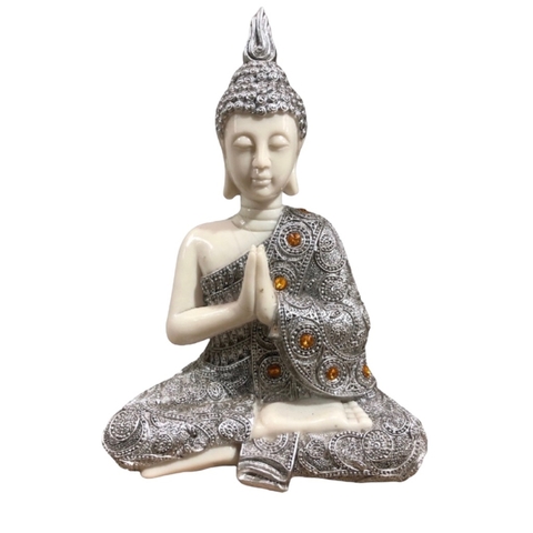 buda rezando luxo em resina 30x20cm