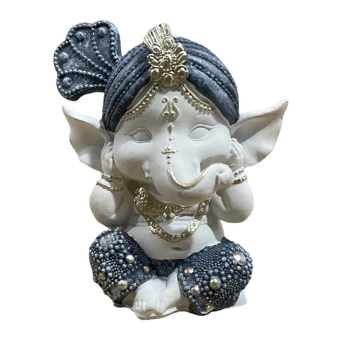 ganesh baby pintura grega em resina 12cm