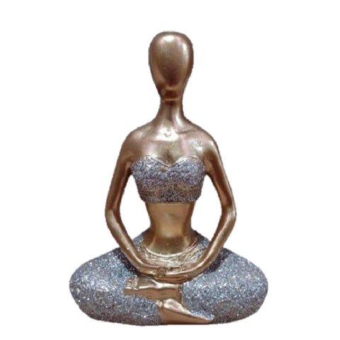 bailarina brilho em resina posição yoga 12x9cm