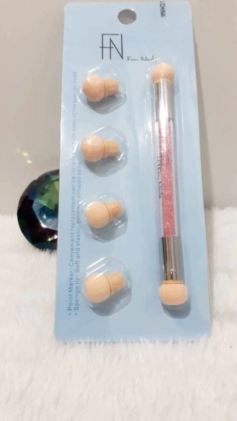 Kit de Pincel Esfumaçante para Efeito Degradê - Fan Nails