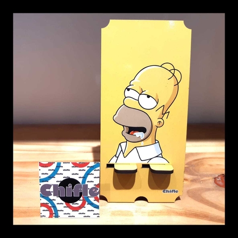 Porta Celu Madera Homero Fondo Amarillo