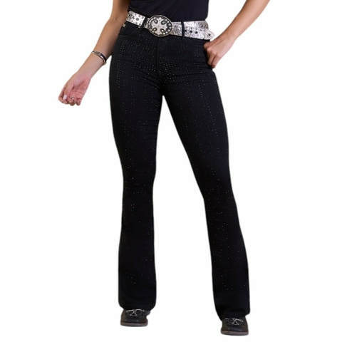 CALÇA BILL WAY PRETA COM STRASS 7774 - comprar online