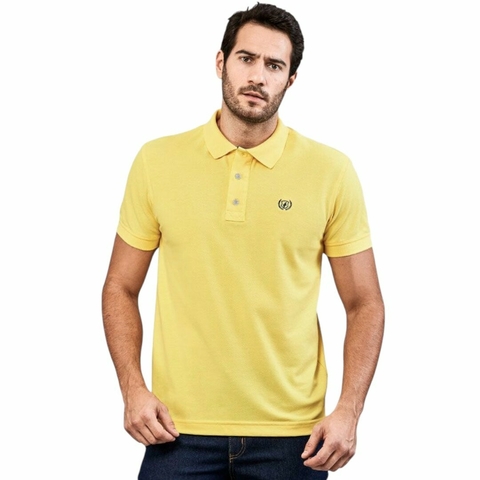 POLO DOCKS MASCULINA BORDADA AMARELA 2038 - comprar online