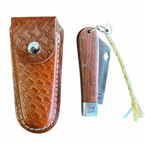 CANIVETE INOX CABO MADEIRA COM BAINHA CARAMELO - comprar online