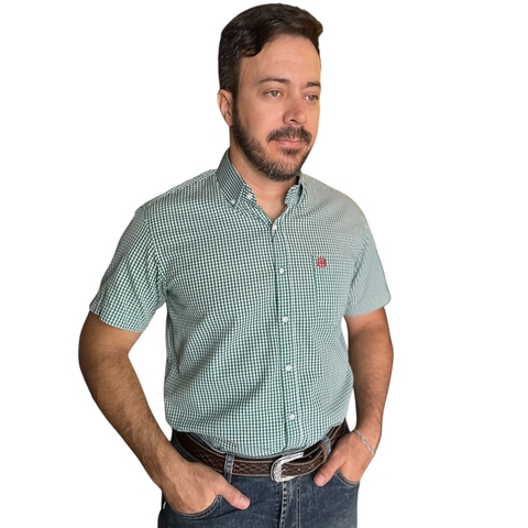 Camisa Regular Custom Bordada MC 2699 Verde - comprar online