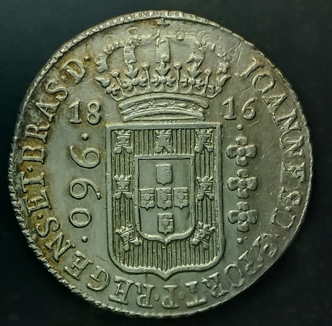 Brasil 960 Réis 1816B S/8R LIMA 1807JP VAR5-A