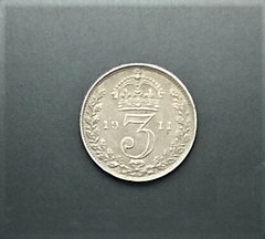 Reino Unido 3 pence, 1911 KM# 813