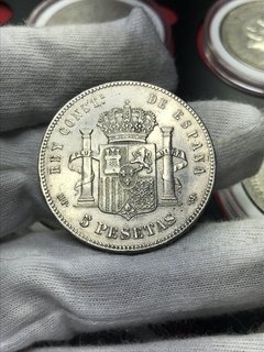 Espanha - 5 Pesetas - 1885 - Afonso XII na internet