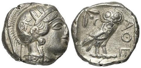 Grecia - Attica - Tetradracma - Carimbo Ankh - 353 a 294AC - Coruja 