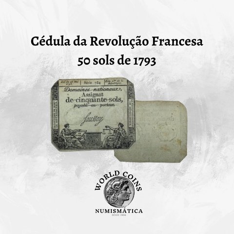 Cédula Revolução Francesa 1793, 50 Sols