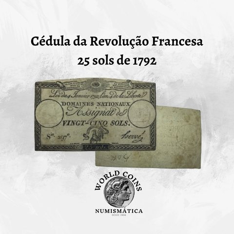 Cédula Revolução Francesa 1792, 25 Sols