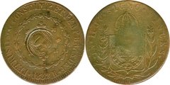 Brasil - 80 Réis c/ carimbo de 40 Réis 1832R - 19 Tulipas - Cat V755A 