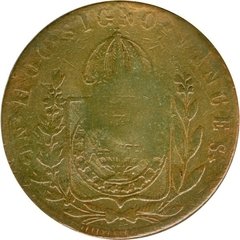 Brasil - 80 Réis c/ carimbo de 40 Réis 1832R - 19 Tulipas - Cat V755A 