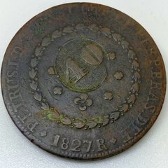 Brasil Imperio - 80 Réis Carimbo de 40 - 1827 R - Catálogo C.626