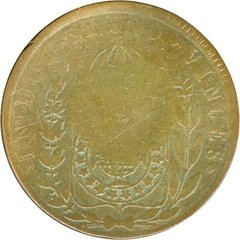 Brasil - 80 Réis c/ carimbo de 40 Réis 1832R Inclinda a esquerda 20 Tulipas - Catálogo V755E