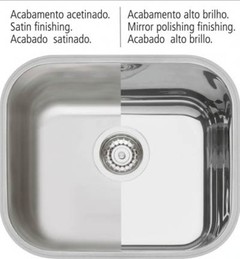 Cuba Retangular Prime Inox 40 BL 40x34x17cm Acetinada + Válvula 4 ½ Tramontina 94020/102 na internet