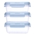 KIT 3 POTINHOS HERMETICOS COM TAMPA E TRAVA AZUL BUBA