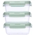 KIT 3 POTINHOS HERMETICOS COM TAMPA E TRAVA VERDE BUBA