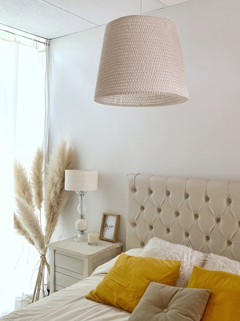 LAMPARA DE TECHO CROCHET NATURAL