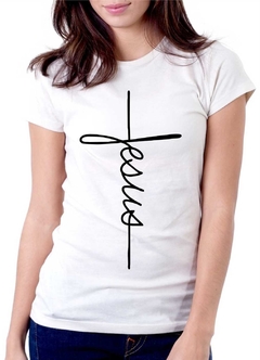 Baby Look Feminina Branca Jesus