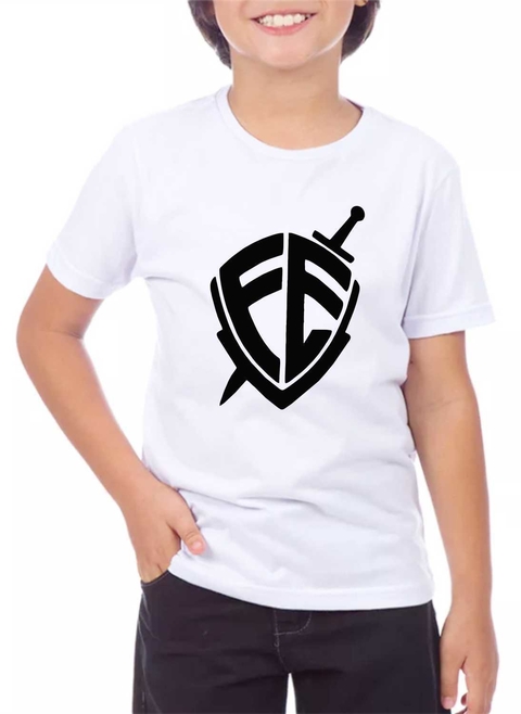 Camiseta Infantil Branca Escudo da Fé